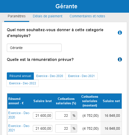 l'aspect de la vue d'édition des dépenses des employés