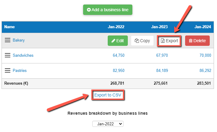 exporting either a single overhead or the entire table of overheads on desktop