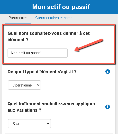 changer le nom des autres postes du bilan