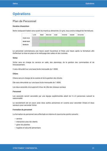 comment faire un business plan modèle modèles de business plan : partie opérations