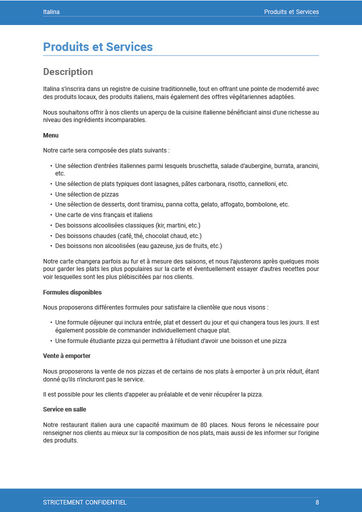 comment faire un business plan modèle description des produits et services dans nos exemples de business plans