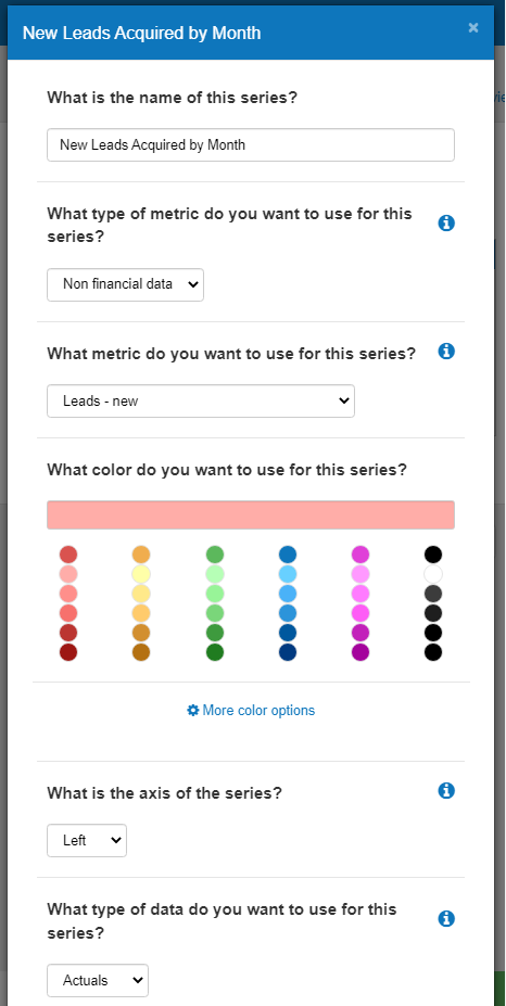editing my series in The Business Plan Shop