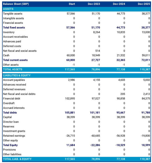 rabbit farm startup balance sheet example