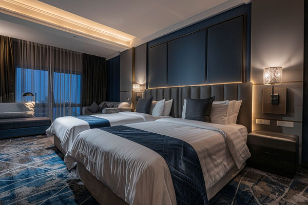 picture of a room in a hotel business plan