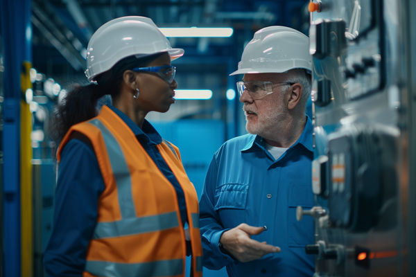 business plan de centrale électrique : ouvrier au travail