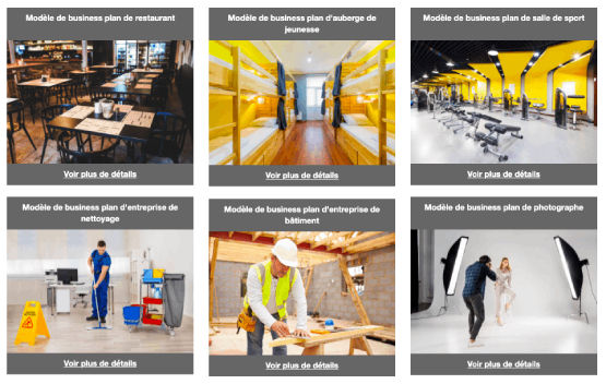 modèle de business plan de création d'entreprise