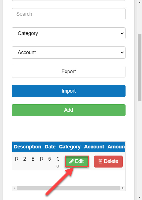 editing my historical financial data on desktop