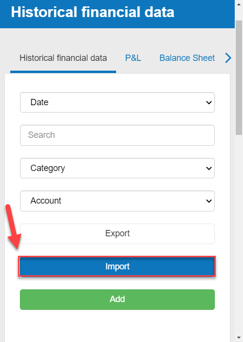 importing my historical financial data into the software