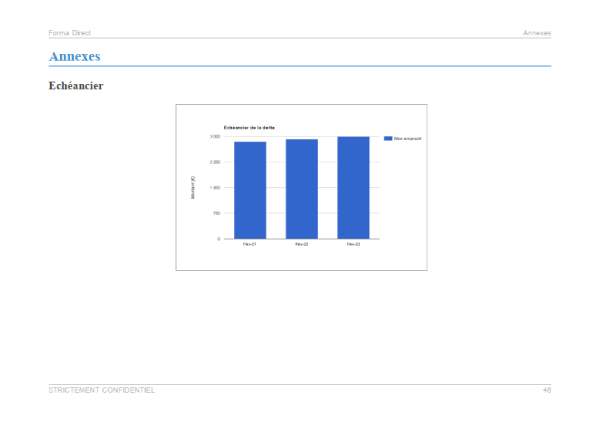 Exemple de graphique du modèle de business plan d'organisme de formation