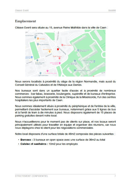 dossier de présentation du modèle de business plan d'agence événementielle