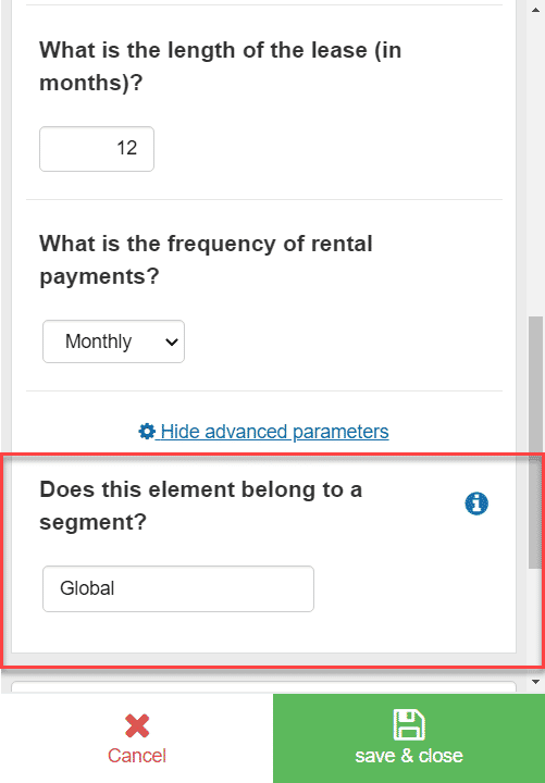 how to enter a segment in the business plan shop's online software