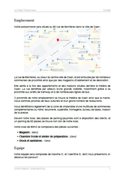 dossier de présentation du modèle de business plan de poissonnerie
