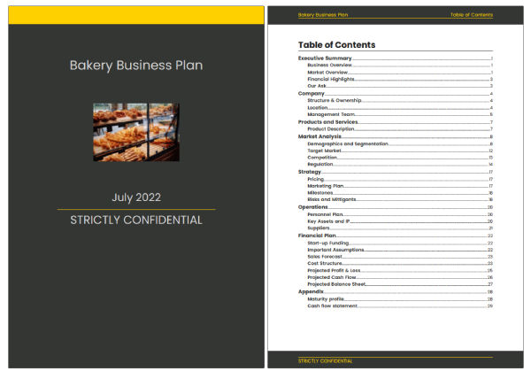 how to open a bakery business plan
