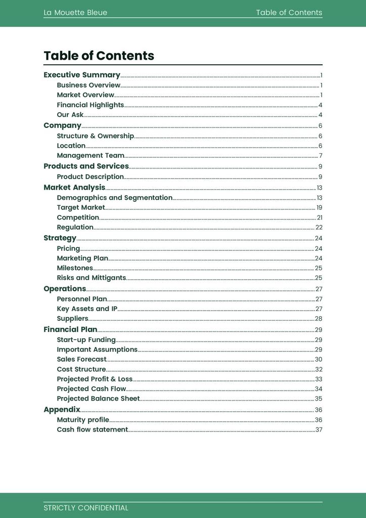 Campsite business plan template