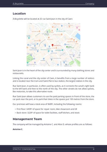 company overview included in bike shop business plan template