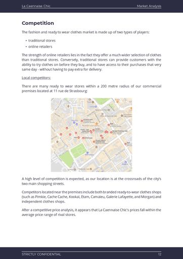 market analysis section of the clothes shop business plan template