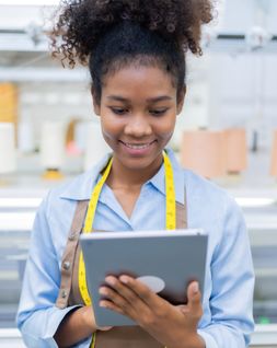 clothing line owner using our business plan template