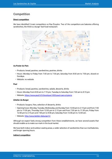 market analysis section of the deli business plan template
