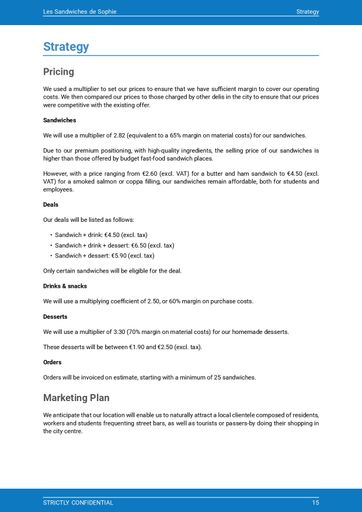 Deli business plan template