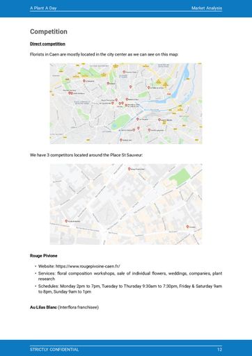 market analysis section of the florist business plan template