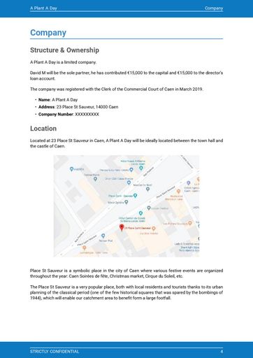 company overview included in florist business plan template