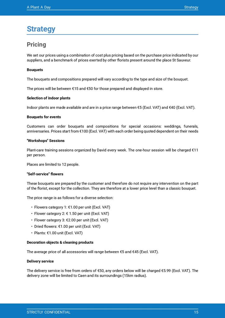 Florist business plan template