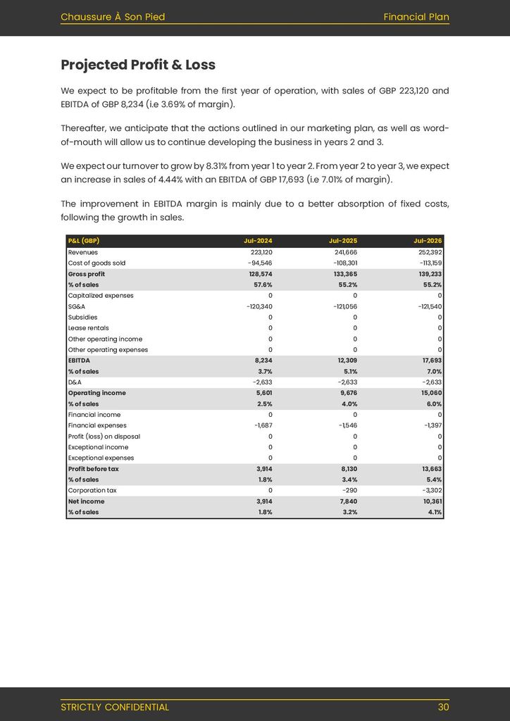 Shoe shop business plan template