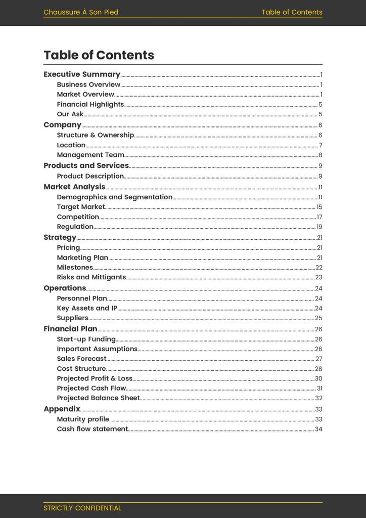 Shoe shop business plan template