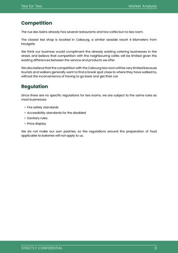 market analysis section of the tea room business plan template