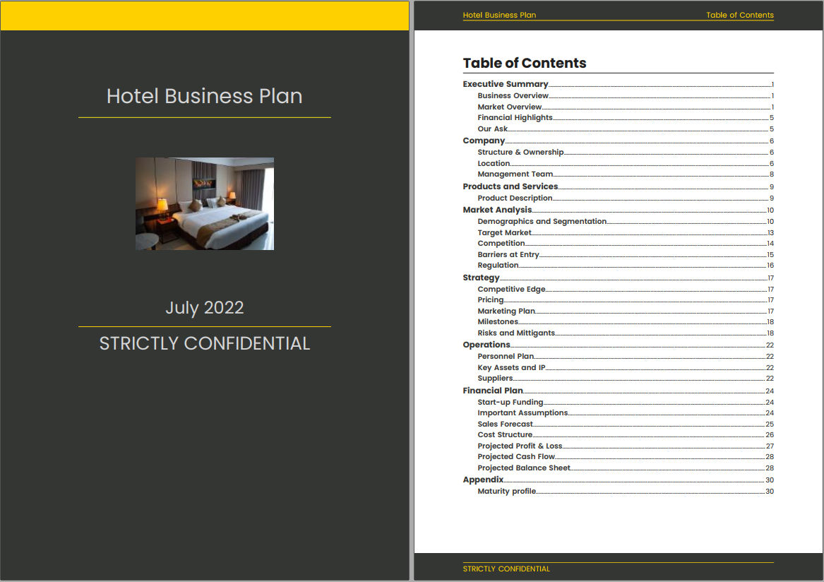 example of a written hotel business plan