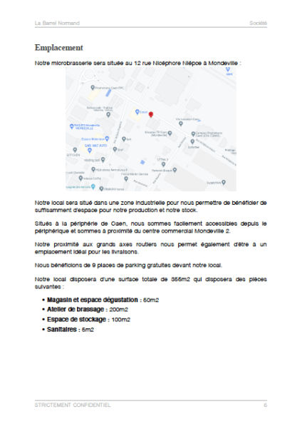 dossier de présentation du modèle de business plan de micro-brasserie