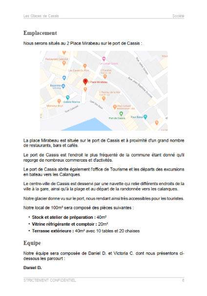 dossier de présentation du modèle de business plan glacier