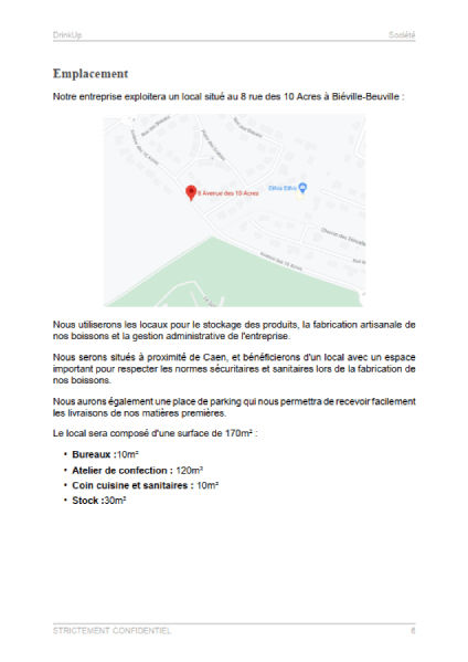 dossier de présentation du modèle de business plan de marque de boissons