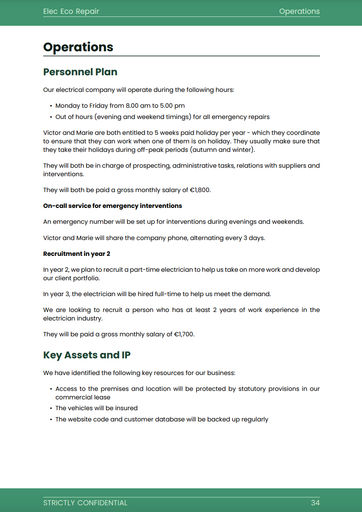 electrical contractor business plan sample electrician business plan template: operations section