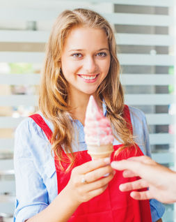ice cream parlour owner using our business plan template