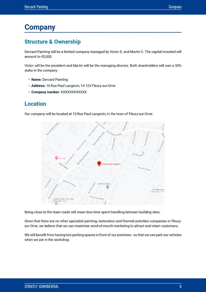 Painting business plan template