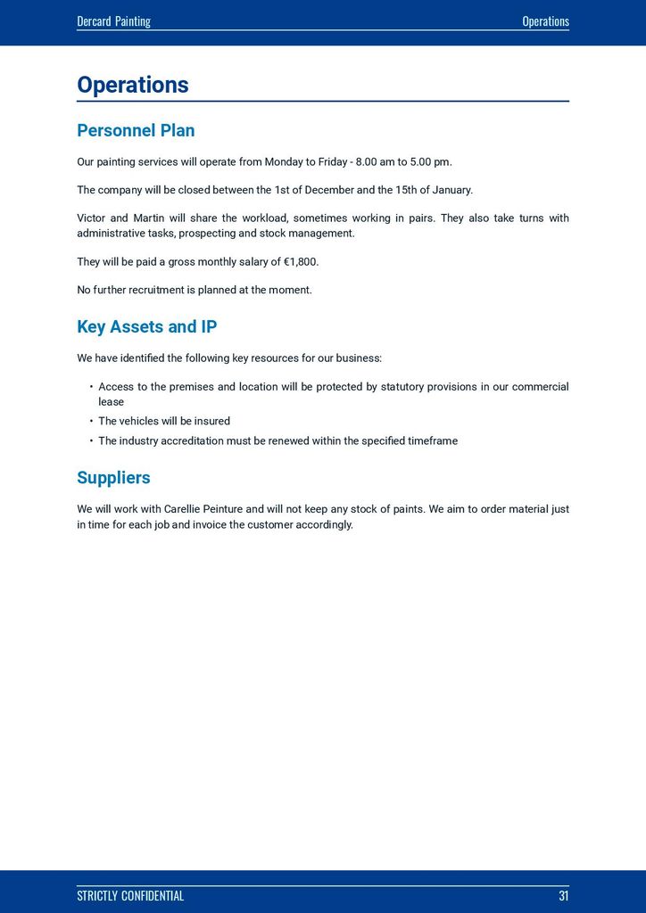 Painting business plan template