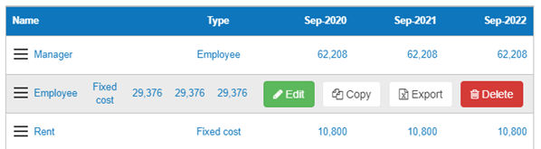 Excel business plan export to Excel or Google Sheets