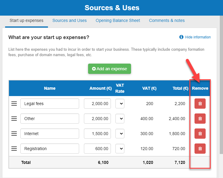 deleting a startup expense that is unnecessary