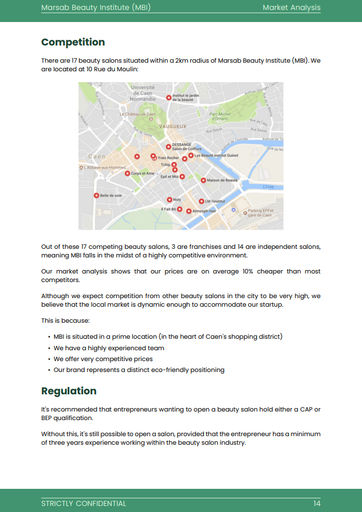 beauty salon services business plan market analysis section of the beauty salon business plan template