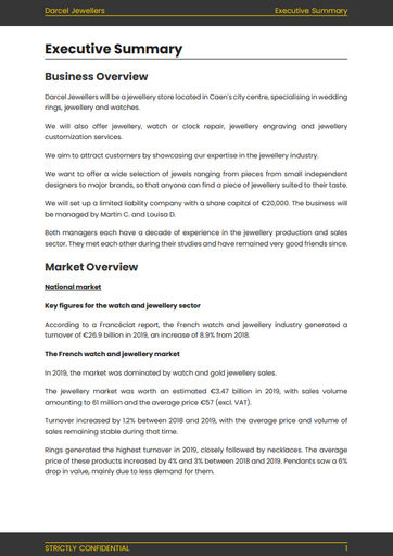 business plan about jewelry executive summary for jewellers business plan sample