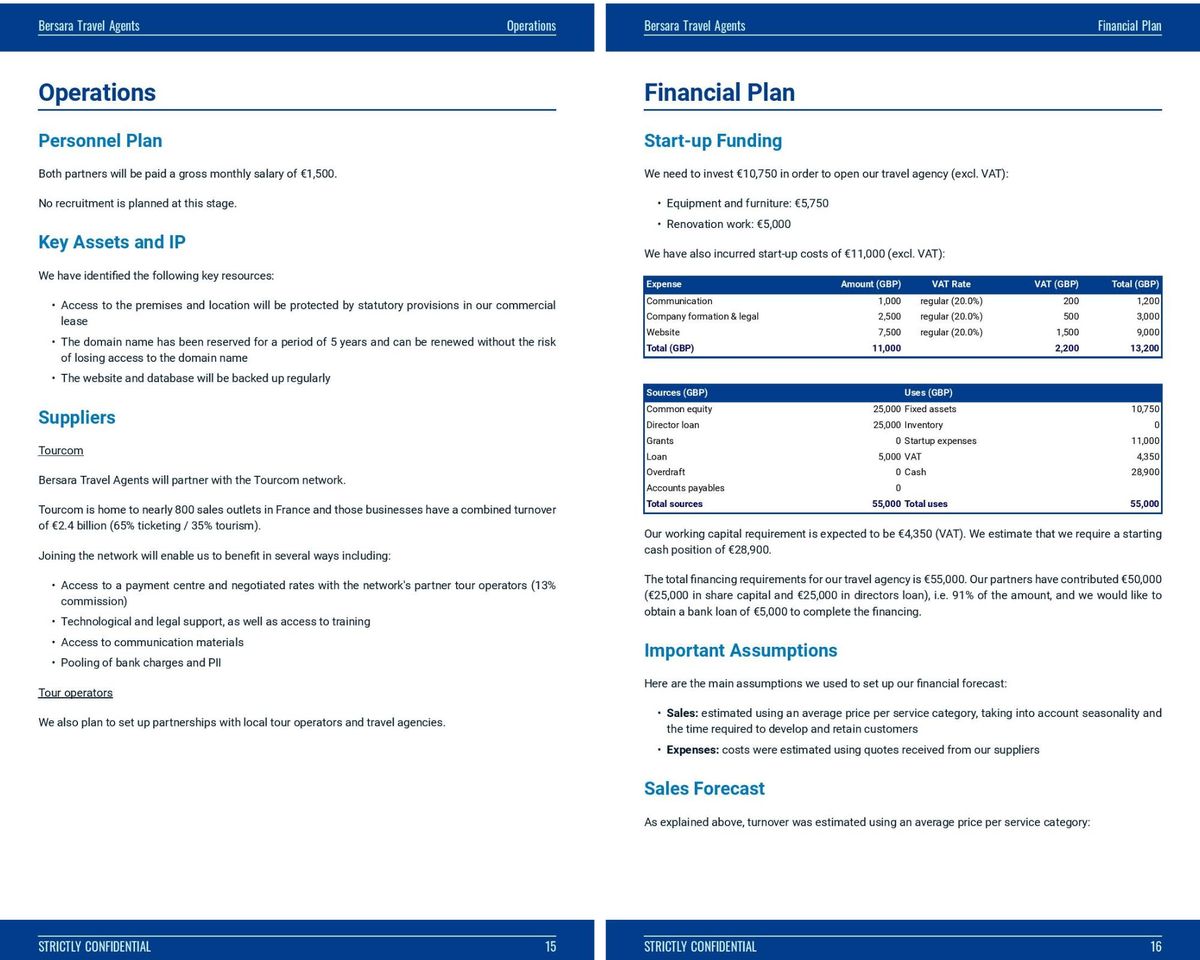 business plan suppliers section example