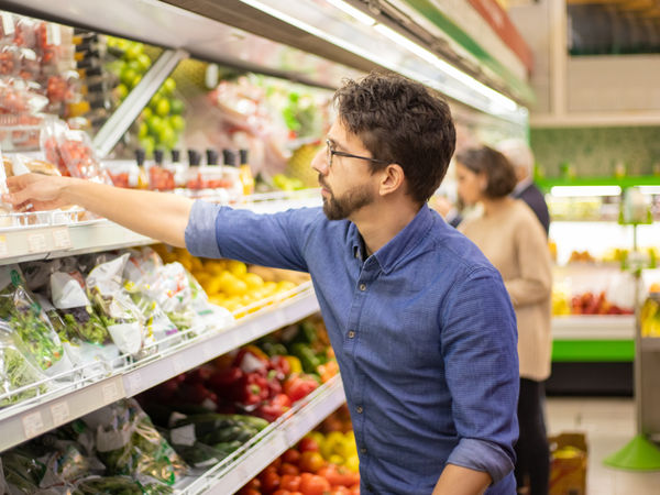 entrepreneur running grocery shopping errands for a client