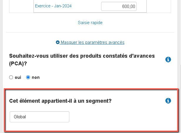 comment saisir un segment dans le logiciel de prévisions financières de The Business Plan Shop