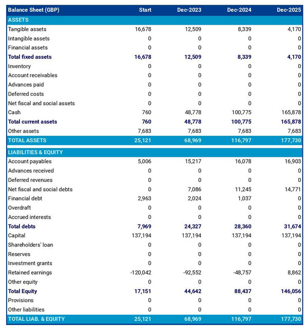 projected balance sheet in a insurance broker business plan example