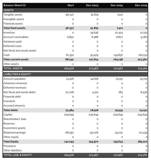 example of forecasted balance sheet in a chocolate shop business plan