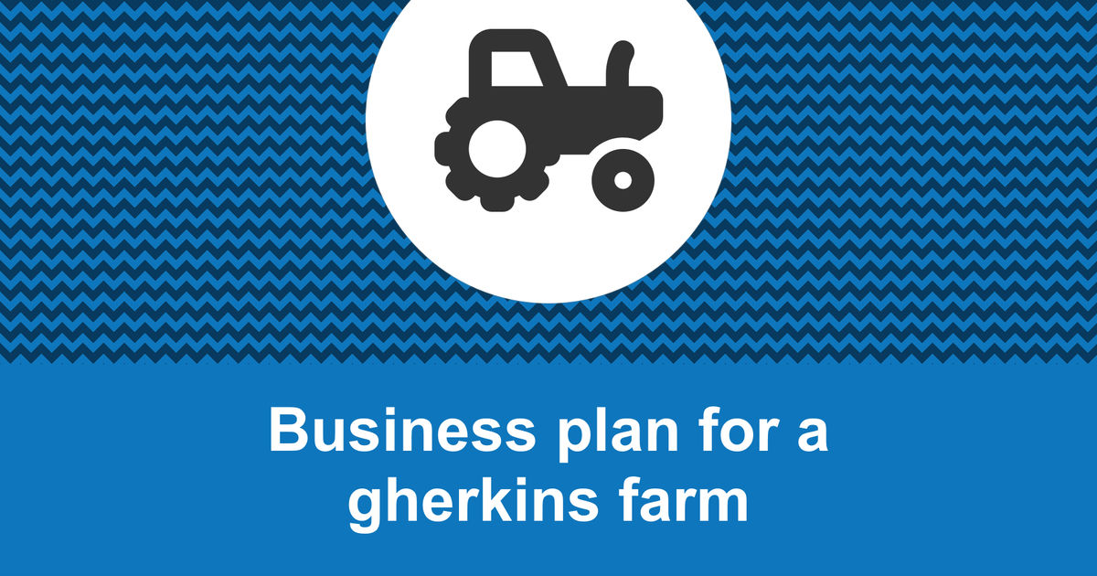 How to write a business plan for a gherkins farm?