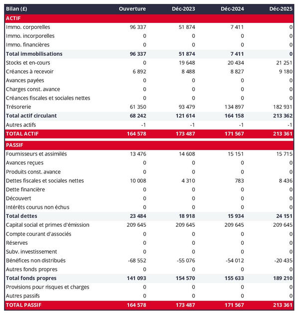 exemple de bilan prévisionnel dans un business plan de restaurant végan