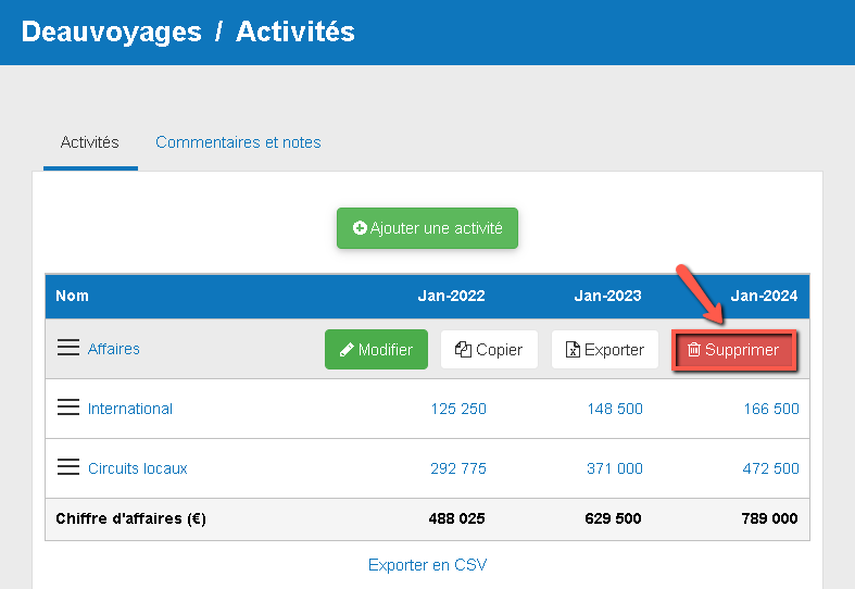 suppression des provisions sur ordinateur
