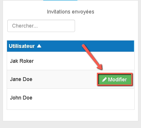 modification des invitations que j'ai envoyées sur le bureau à des utilisateurs externes